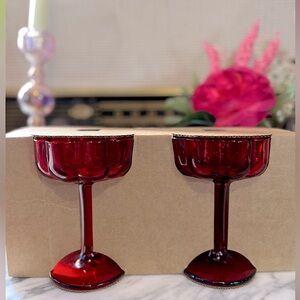 LAST ONE✨NEW❤️Target Bullseye Playground 2024 Valentines Day Red Coupe Glasses🥂